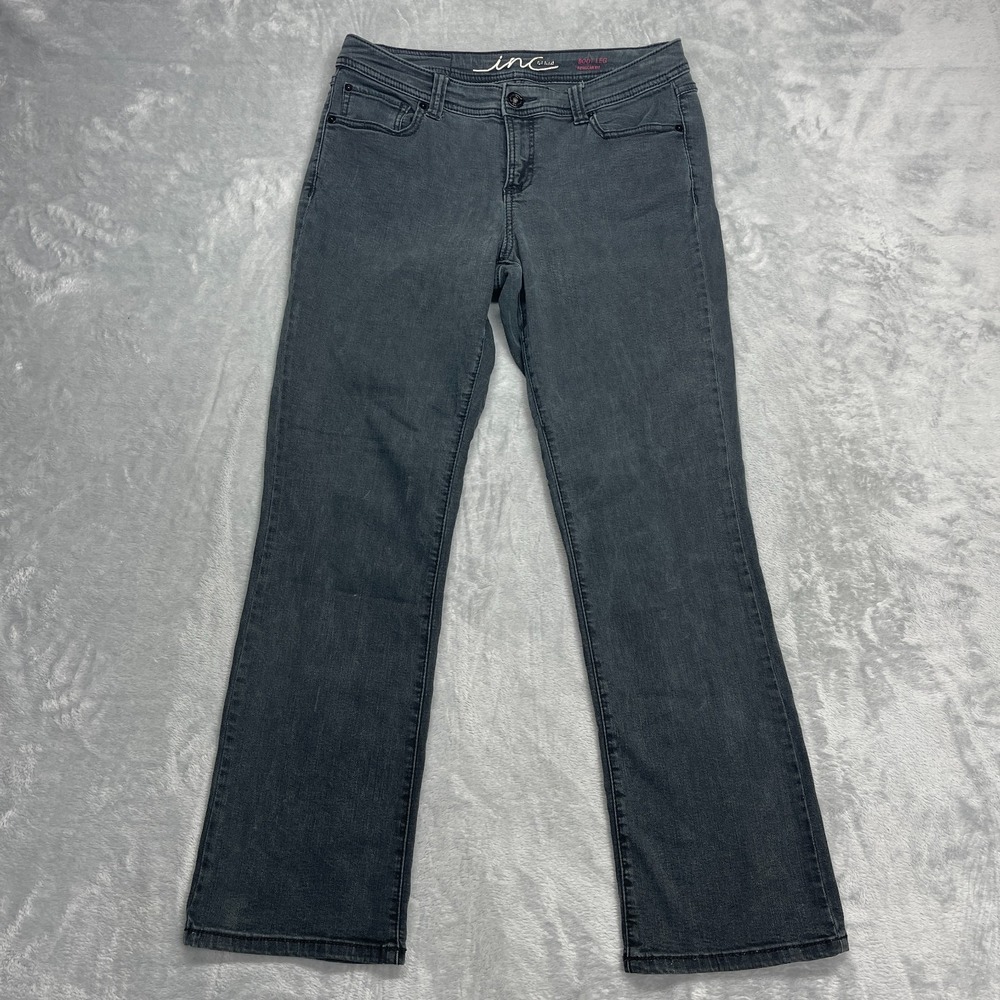 INC International Concepts Jeans Women 10P (30x29) Gray Regular Fit Boot Leg Y2k